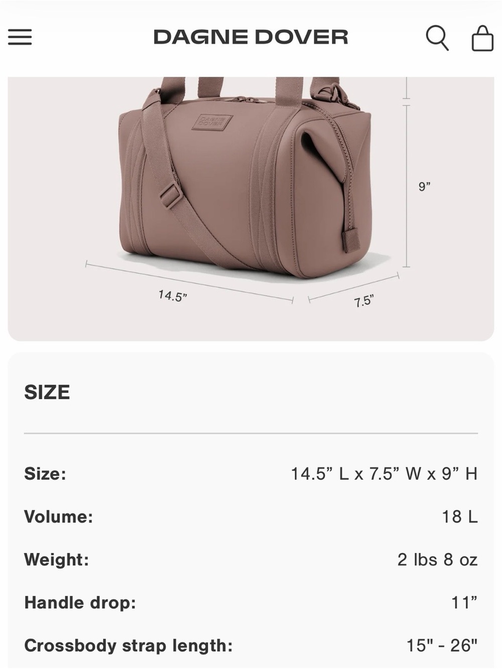 Brand New! Dagne Dover Medium Moss Travel Duffle - Picture 4 of 9